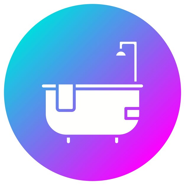 El icono vectorial de la bañera se puede usar para el conjunto de iconos de limpieza de la casa