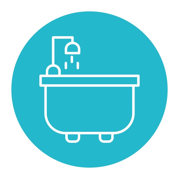 El icono vectorial de la bañera se puede usar para el conjunto de iconos de mejoras para el hogar