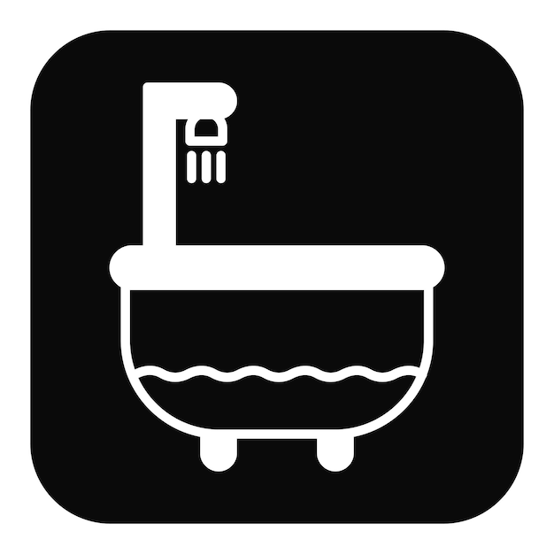 El icono vectorial de la bañera se puede usar para el conjunto de iconos del spa