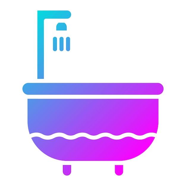 El icono vectorial de la bañera se puede usar para el conjunto de iconos del spa
