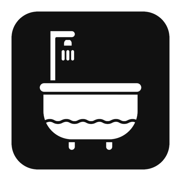 El icono vectorial de la bañera se puede usar para el conjunto de iconos del spa
