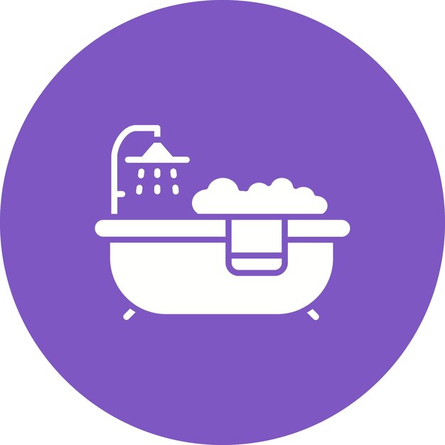El icono vectorial de la bañera se puede utilizar para el conjunto de iconos de rutina de higiene