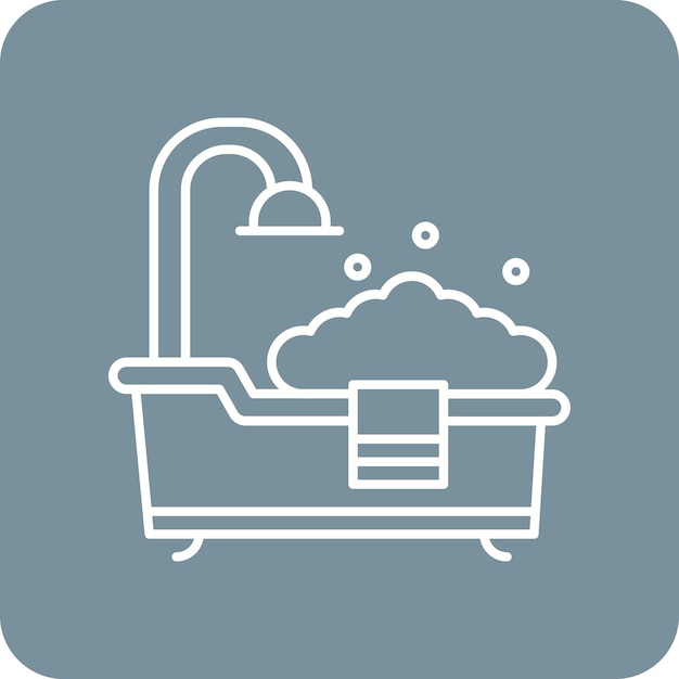 El icono vectorial de la bañera se puede utilizar para el conjunto de iconos de rutina de higiene