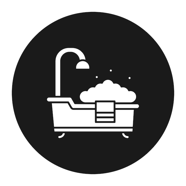 El icono vectorial de la bañera se puede utilizar para el conjunto de iconos de rutina de higiene