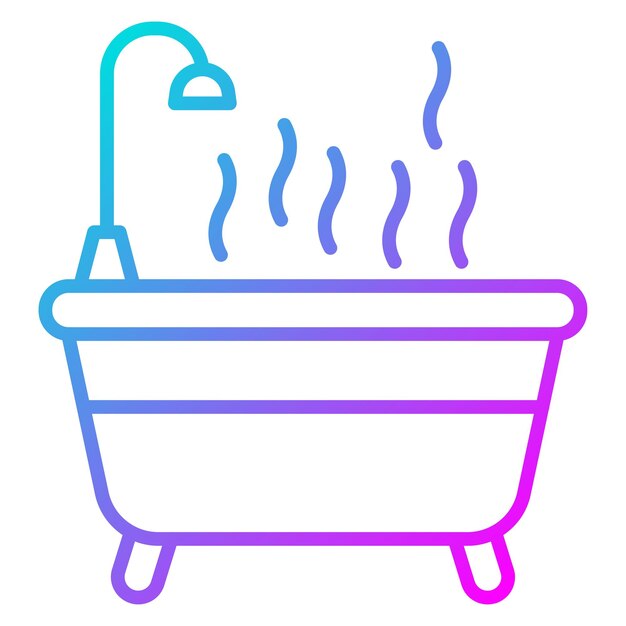El icono vectorial del baño caliente se puede usar para el conjunto de iconos de comodidad