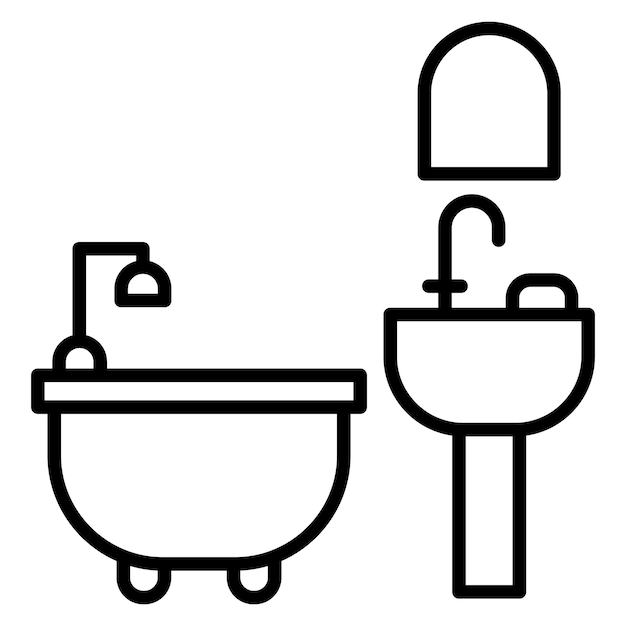 El icono vectorial del baño se puede usar para el conjunto de iconos de mejoras para el hogar