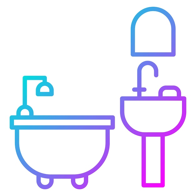 El icono vectorial del baño se puede usar para el conjunto de iconos de mejoras para el hogar