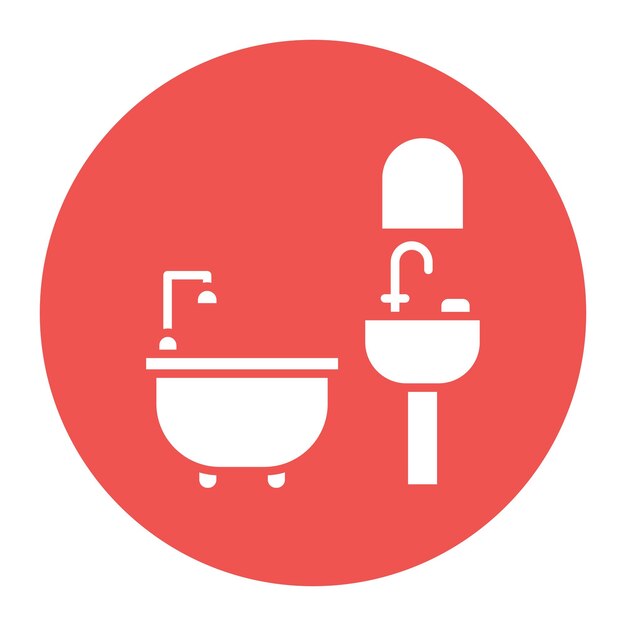 El icono vectorial del baño se puede usar para el conjunto de iconos de mejoras para el hogar