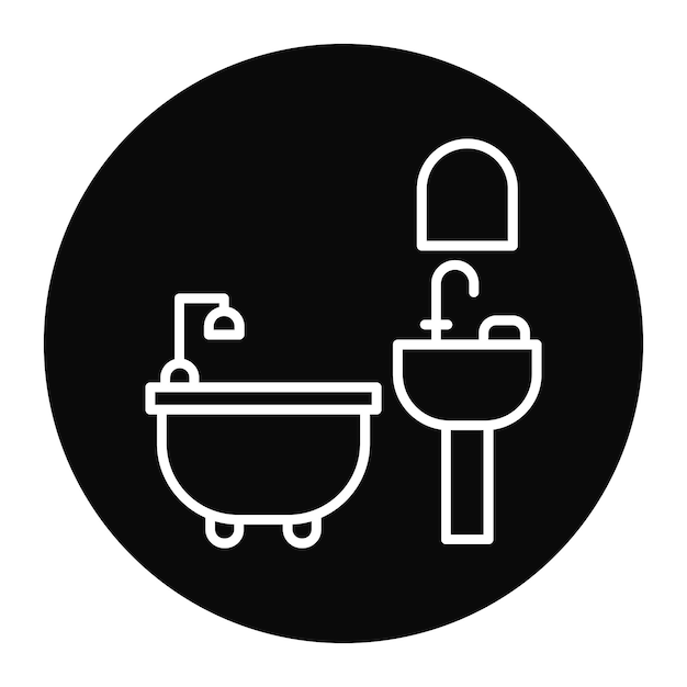 El icono vectorial del baño se puede usar para el conjunto de iconos de mejoras para el hogar
