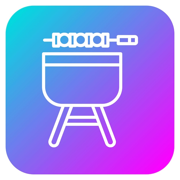 El icono vectorial de la barbacoa se puede usar para el conjunto de iconos de verano