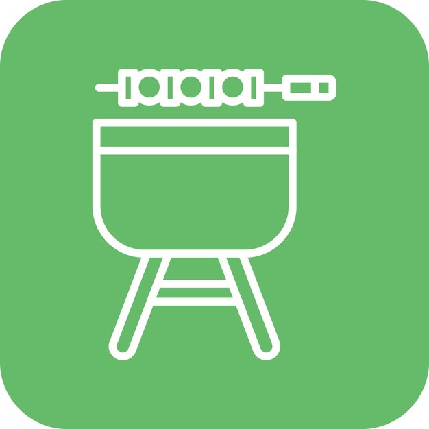 El icono vectorial de la barbacoa se puede usar para el conjunto de iconos de verano