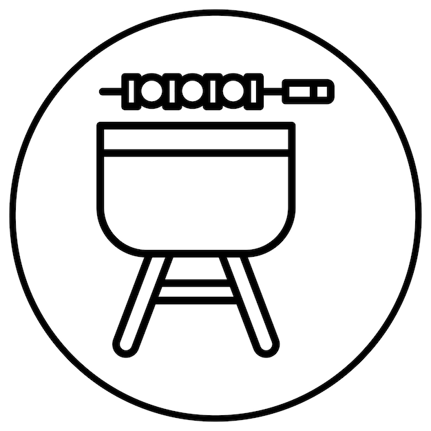 El icono vectorial de la barbacoa se puede usar para el conjunto de iconos de verano