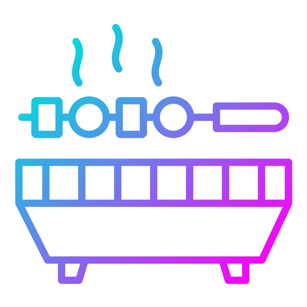 El icono vectorial de barbacoa se puede usar para el conjunto de iconos de World Cuisine