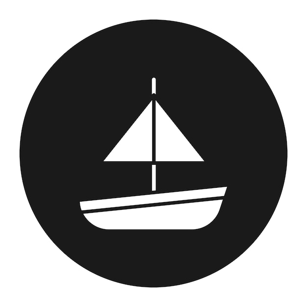 El icono vectorial del barco se puede usar para el conjunto de iconos de juguetes para niños