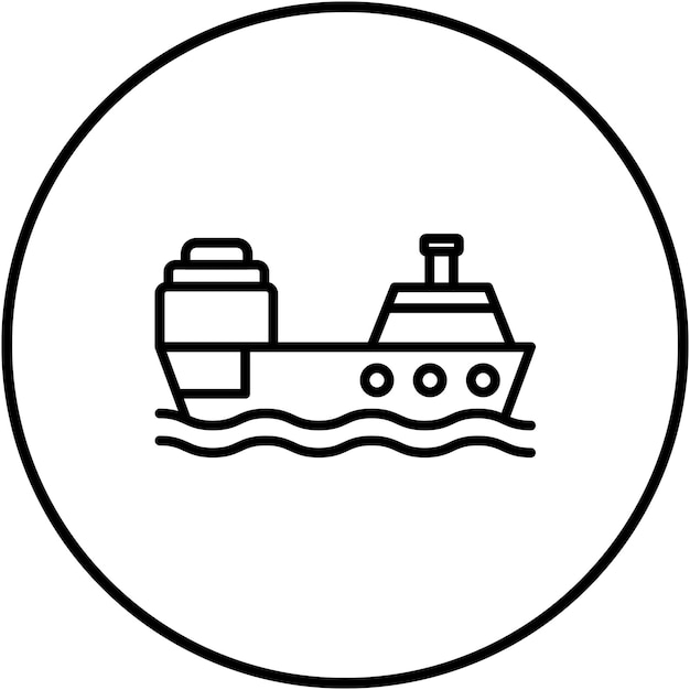 El icono vectorial del barco se puede usar para el iconset de Dubai
