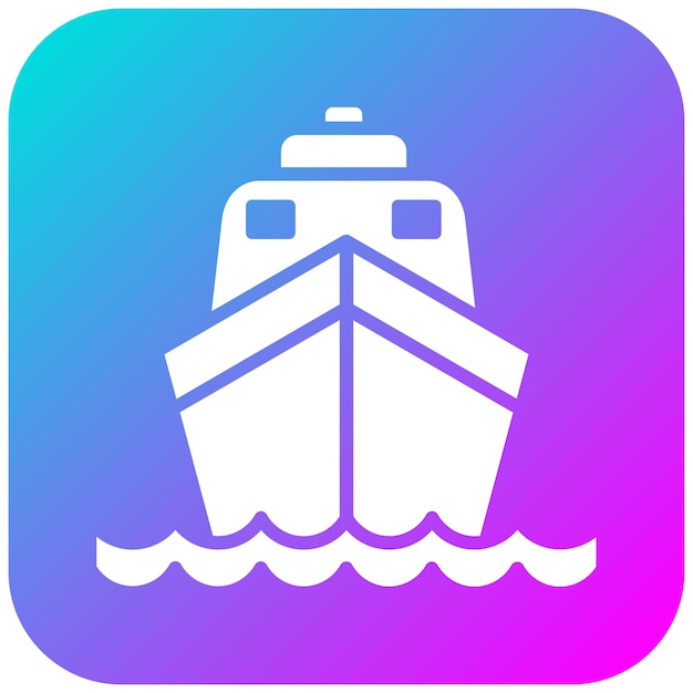 El icono vectorial del barco se puede utilizar para el conjunto de iconos de la línea costera
