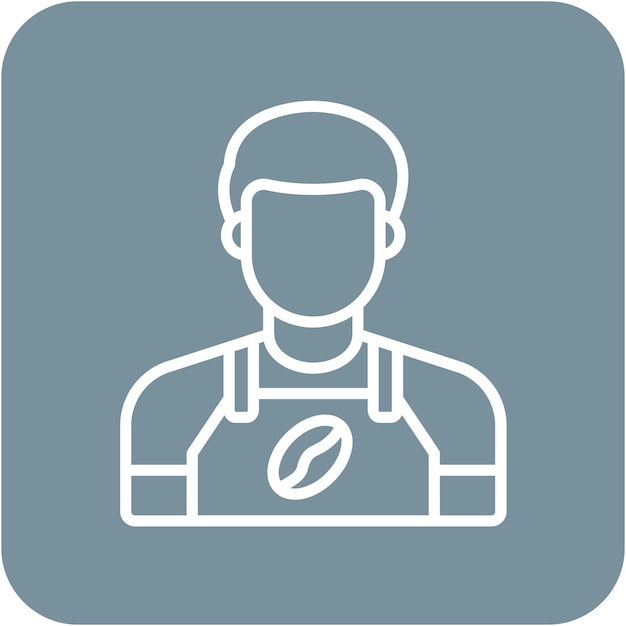 El icono vectorial del barista se puede usar para el conjunto de iconos de la cafetería
