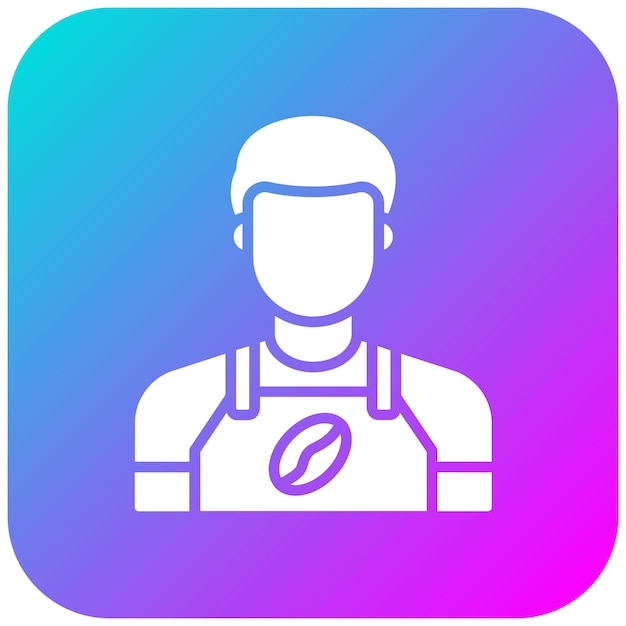 El icono vectorial del barista se puede usar para el conjunto de iconos de la cafetería