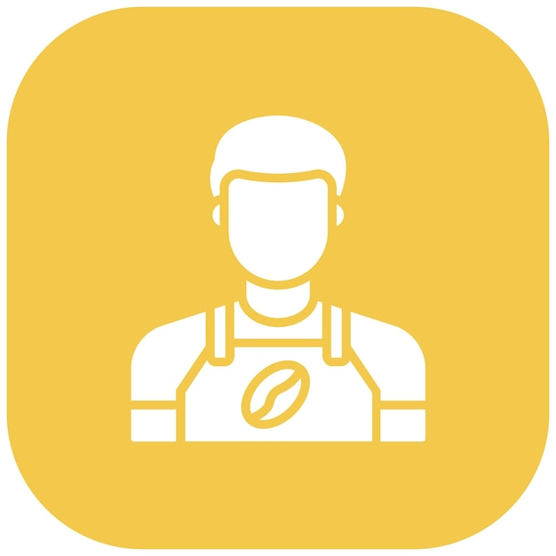 El icono vectorial del barista se puede usar para el conjunto de iconos de la cafetería