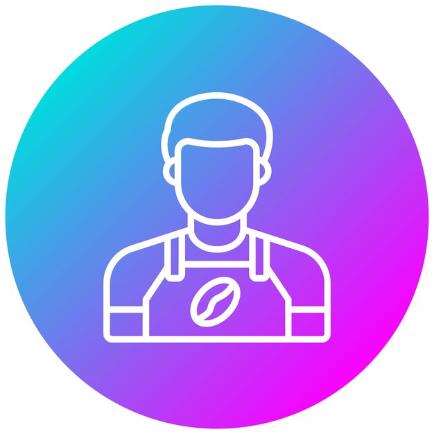El icono vectorial del barista se puede usar para el conjunto de iconos de la cafetería