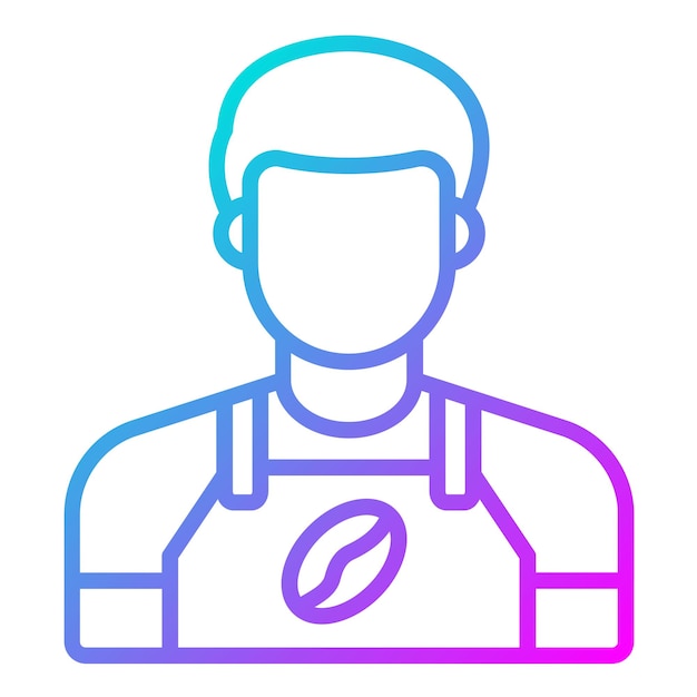 El icono vectorial del barista se puede usar para el conjunto de iconos de la cafetería