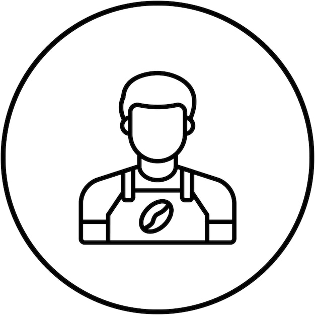 El icono vectorial del barista se puede usar para el conjunto de iconos de la cafetería