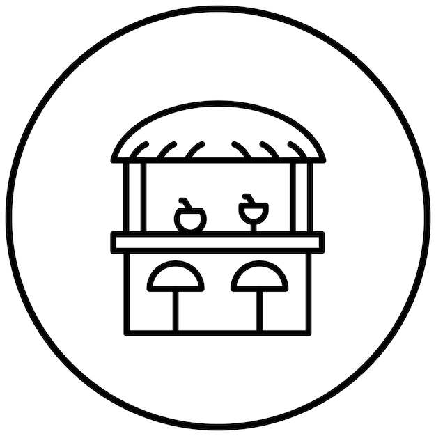 El icono vectorial de la barra de playa se puede usar para el conjunto de iconos de Beach Resort