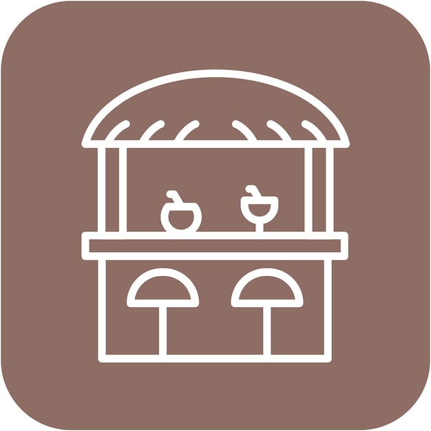El icono vectorial de la barra de playa se puede usar para el conjunto de iconos de Beach Resort