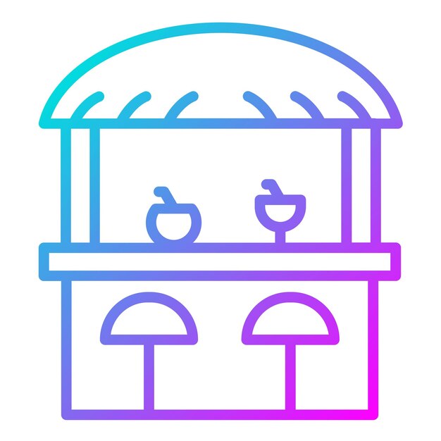 El icono vectorial de la barra de playa se puede usar para el conjunto de iconos de Beach Resort