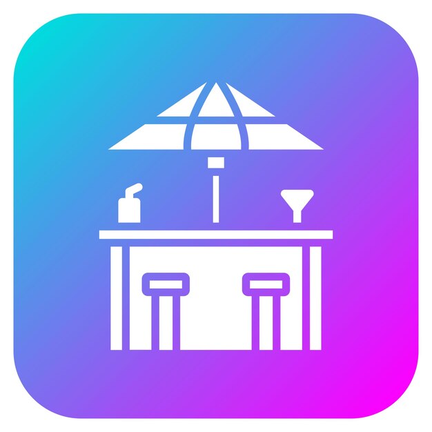 El icono vectorial de la barra de playa se puede usar para el conjunto de iconos de verano