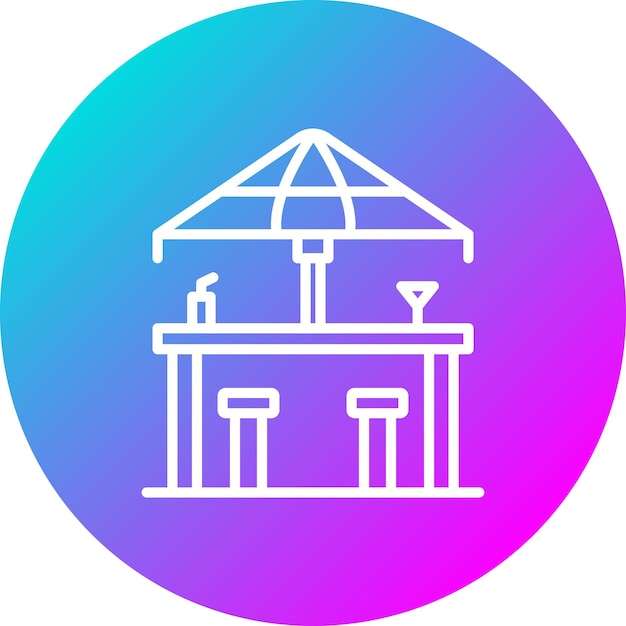 El icono vectorial de la barra de playa se puede usar para el conjunto de iconos de verano