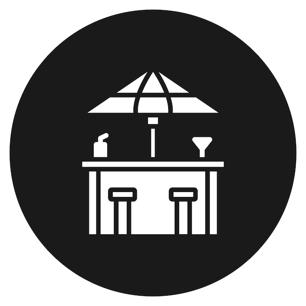 El icono vectorial de la barra de playa se puede usar para el conjunto de iconos de verano