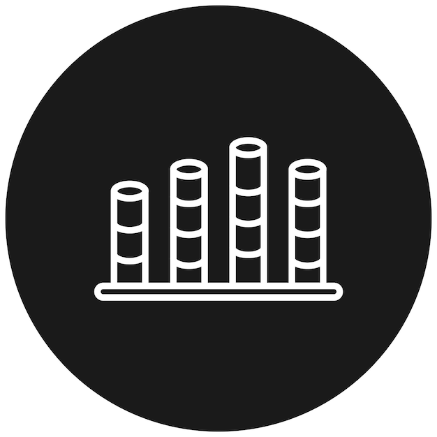 El icono vectorial de barras cilíndricas se puede utilizar para el conjunto de iconos de infografías
