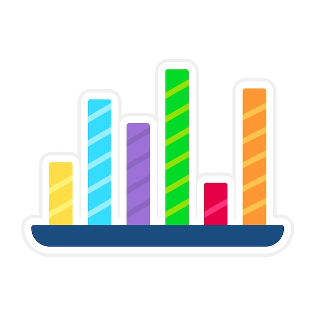 El icono vectorial de barras a rayas se puede utilizar para el conjunto de iconos de infografías