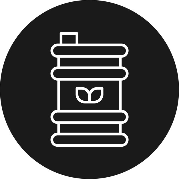 El icono vectorial del barril de biocombustible se puede utilizar para el conjunto de iconos de energía sostenible