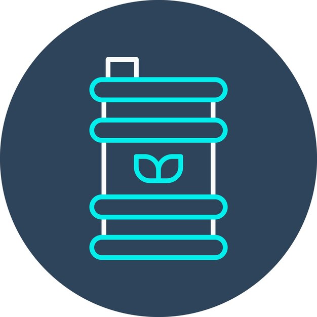 El icono vectorial del barril de biocombustible se puede utilizar para el conjunto de iconos de energía sostenible