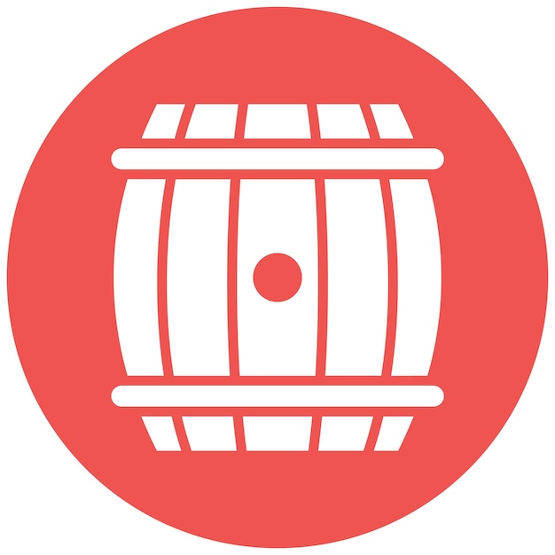 El icono vectorial del barril se puede usar para el conjunto de iconos del Oktoberfest