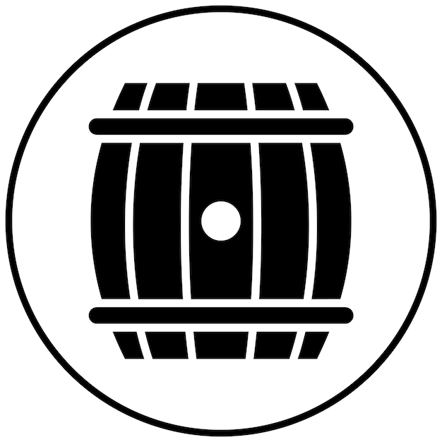 El icono vectorial del barril se puede usar para el conjunto de iconos del Oktoberfest