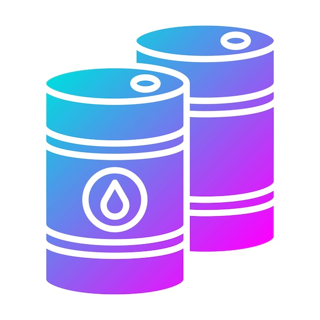 El icono vectorial de barriles se puede utilizar para el conjunto de iconos de la industria de la gasolina