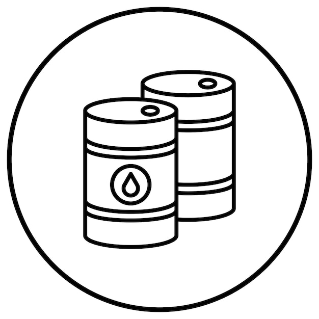 El icono vectorial de barriles se puede utilizar para el conjunto de iconos de la industria de la gasolina