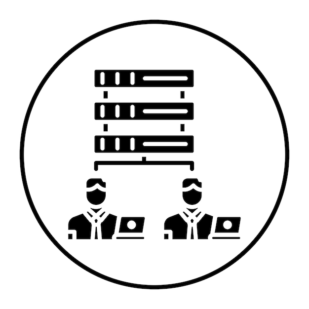 El icono vectorial de la base de datos del cliente se puede utilizar para el conjunto de iconos de negocios basados en el hogar