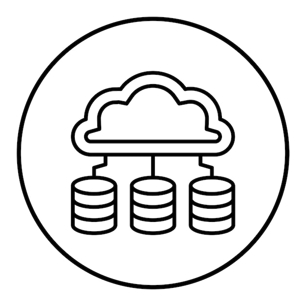 El icono vectorial de la base de datos se puede utilizar para el conjunto de iconos de alojamiento web