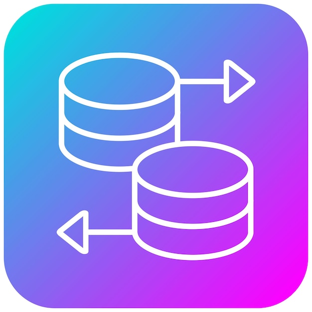 El icono vectorial de la base de datos se puede utilizar para el conjunto de iconos de programación informática