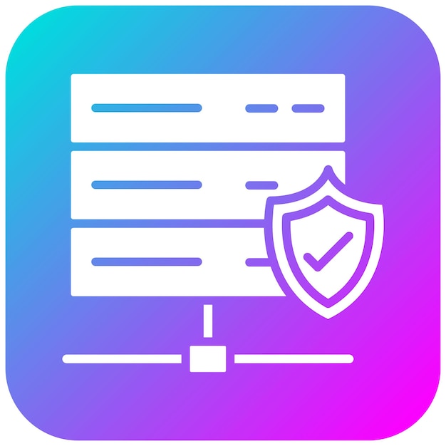 El icono vectorial de base de datos segura se puede utilizar para el conjunto de iconos de red y intercambio de datos