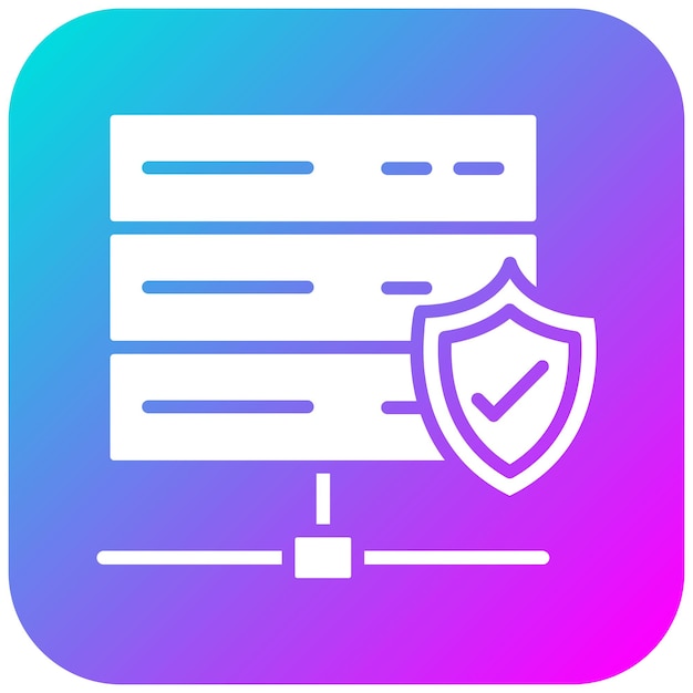 Vector el icono vectorial de base de datos segura se puede utilizar para el conjunto de iconos de red y intercambio de datos