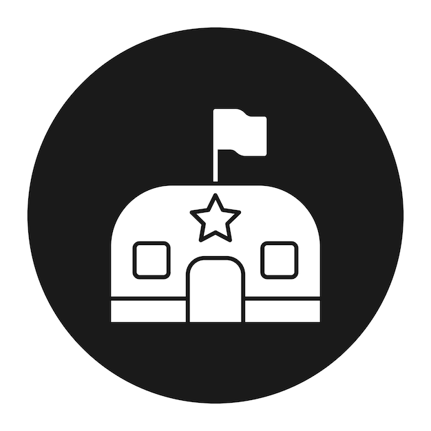 El icono vectorial de la base militar se puede usar para el conjunto de iconos militares