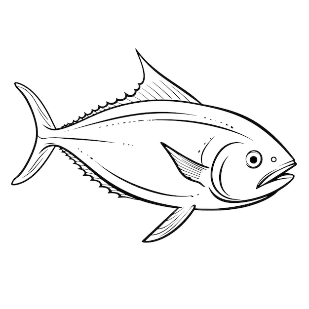 Icono vectorial básico de un atún adecuado para diseños de mariscos