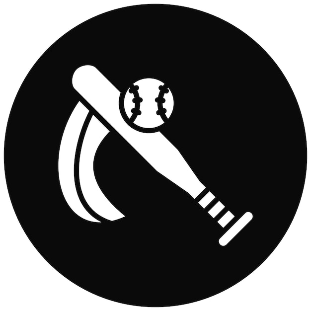 El icono vectorial del bate de béisbol se puede usar para el conjunto de iconos de diversión al aire libre