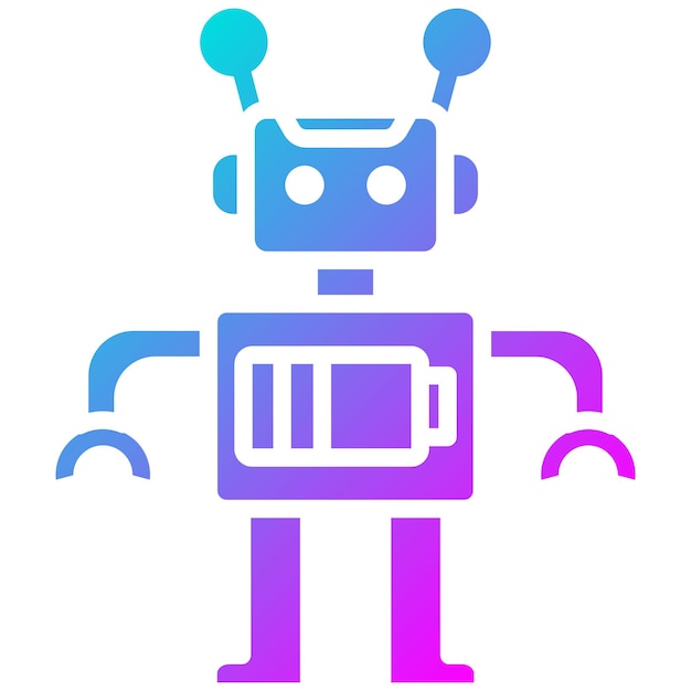 El icono vectorial de la batería del robot se puede usar para el conjunto de iconos de ciencia ficción