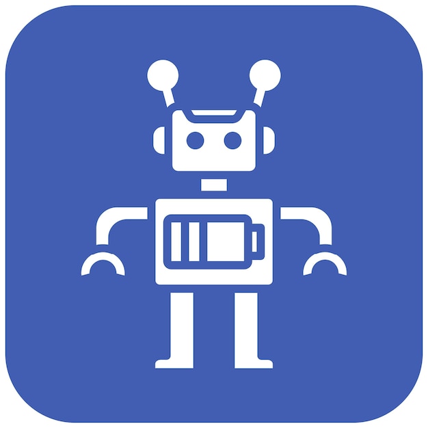 El icono vectorial de la batería del robot se puede usar para el conjunto de iconos de ciencia ficción